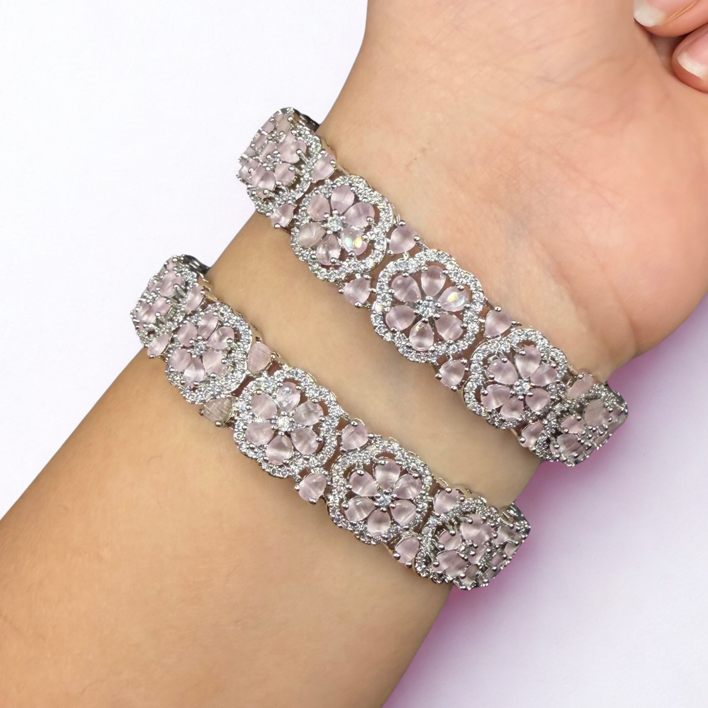 Flourish Bangles - Pink