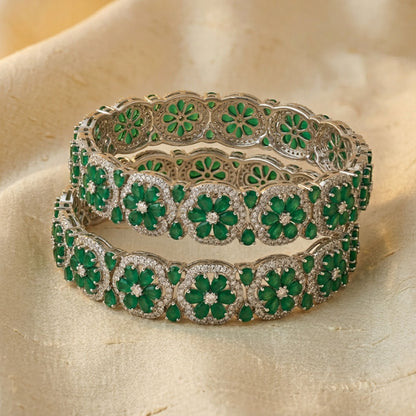 Flourish Bangles - Emerald