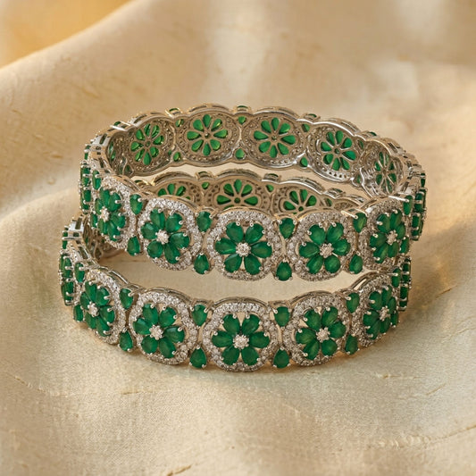 Flourish Bangles - Emerald