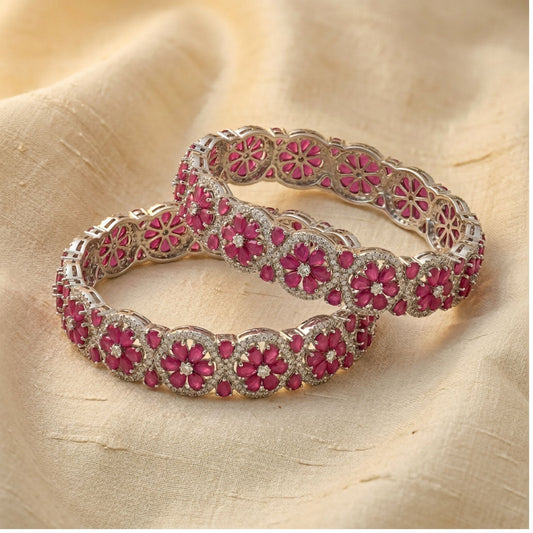 Flourish Bangles - Ruby